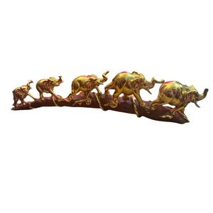 Vintage Gold Tone Elephant Herd‎ Walking